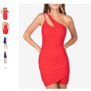 One-Shoulder Bodycon Bright Red